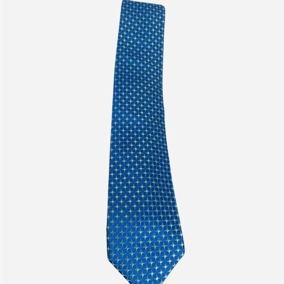 Michael Kors Blue Green Woven Silk Mens Neck Tie Classic Dress Business Design - Picture 4 of 9